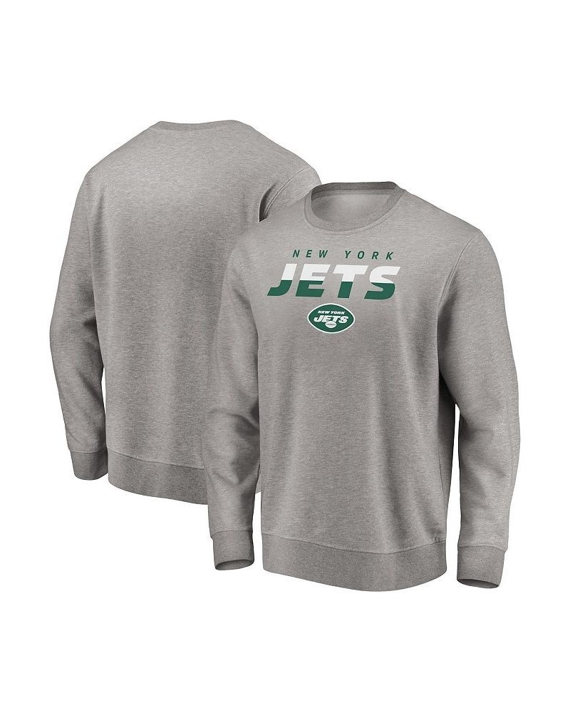 Men's Branded Heathered Gray New York Jets Block Party Pullover Sweatshirt $32.32 Sweatshirt