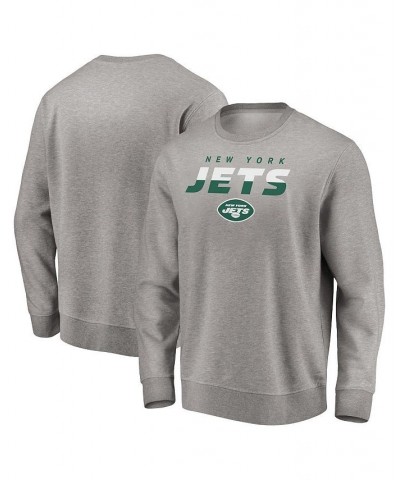 Men's Branded Heathered Gray New York Jets Block Party Pullover Sweatshirt $32.32 Sweatshirt