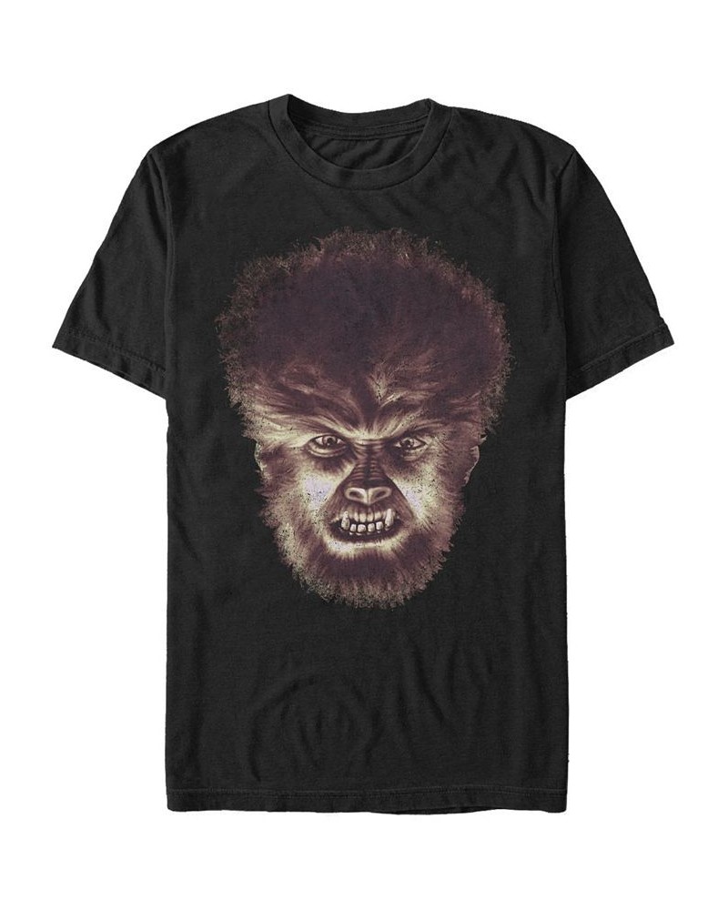 Universal Monsters Men's Angry Wolfman Big Face Short Sleeve T-Shirt Black $19.24 T-Shirts