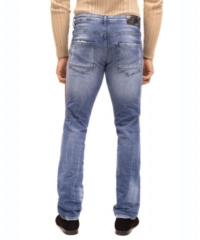 Men's Modern Stripe Denim Jeans Blue $77.90 Jeans