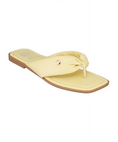 Women's Reid Flat Thong Sandals Yellow $34.19 Shoes