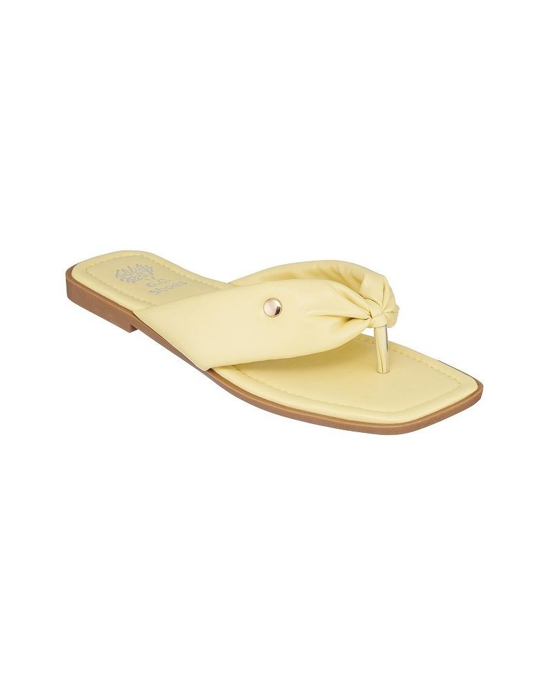 Women's Reid Flat Thong Sandals Yellow $34.19 Shoes