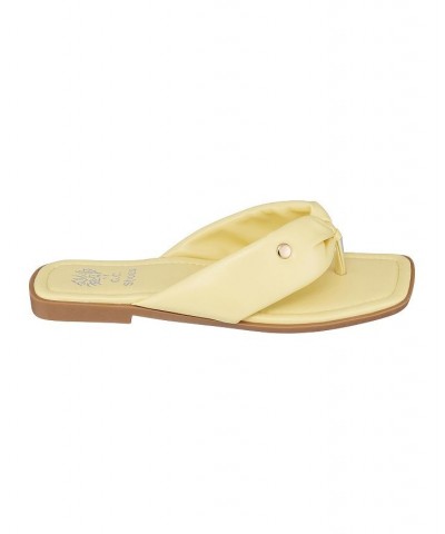 Women's Reid Flat Thong Sandals Yellow $34.19 Shoes