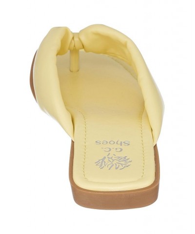 Women's Reid Flat Thong Sandals Yellow $34.19 Shoes