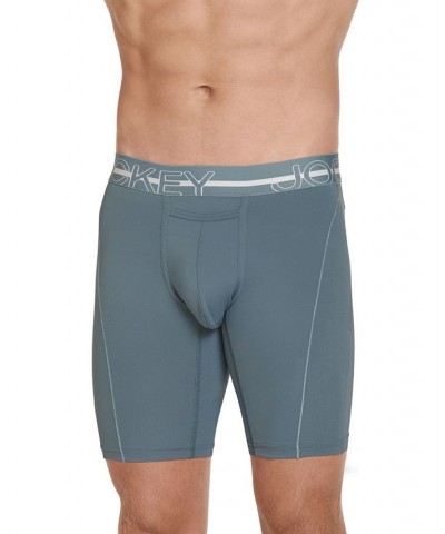 Men's Sport Silver Solution Stretch Long Leg Boxer Briefs Gray $10.55 Underwear