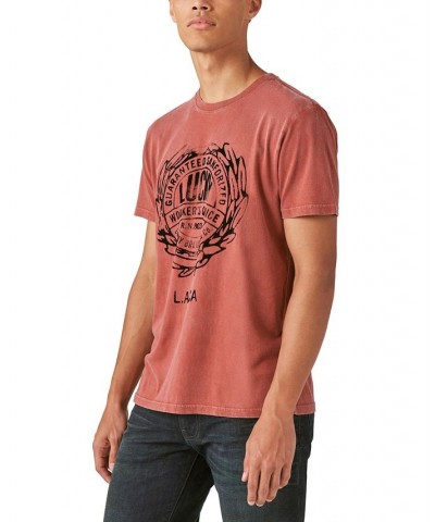 Men's Lucky Work-Wear Graphic T-shirt Red $17.70 T-Shirts