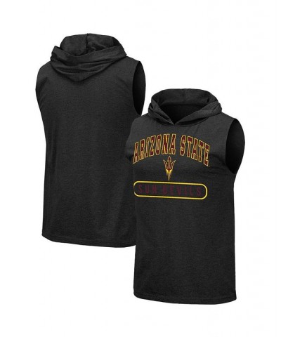 Men's Black Arizona State Sun Devils Varsity Hoodie Tank Top $16.00 T-Shirts