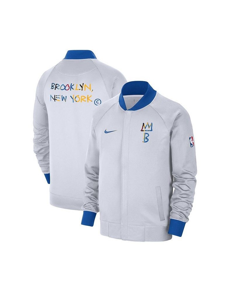 Men's White, Royal Brooklyn Nets 2022/23 City Edition Showtime Thermaflex Full-Zip Jacket $70.00 Jackets