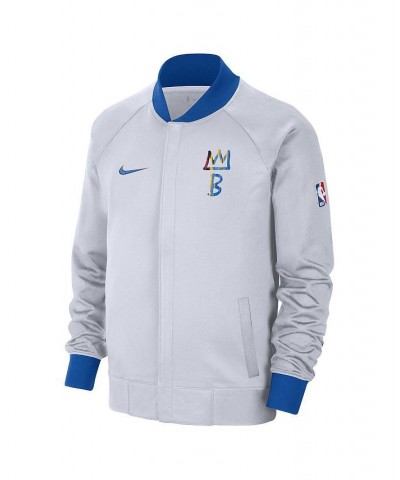 Men's White, Royal Brooklyn Nets 2022/23 City Edition Showtime Thermaflex Full-Zip Jacket $70.00 Jackets