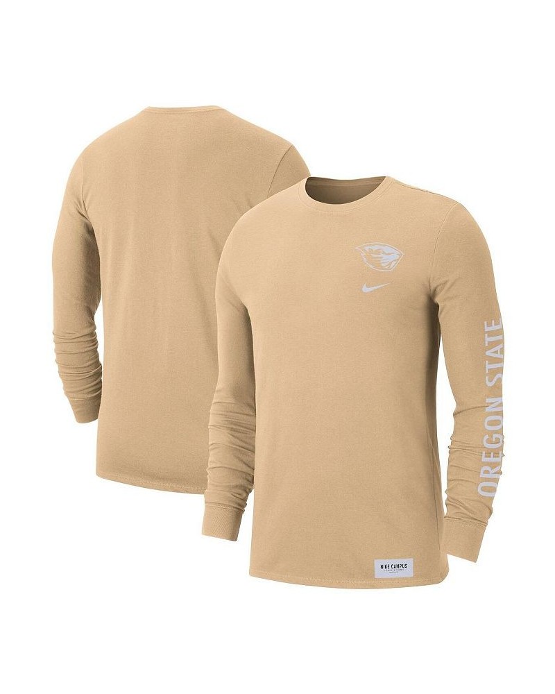 Men's Tan Oregon State Beavers 2-Hit Long Sleeve T-shirt $20.25 T-Shirts