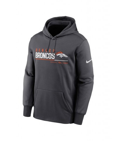 Men's Anthracite Denver Broncos Prime Logo Name Split Pullover Hoodie $45.89 Sweatshirt