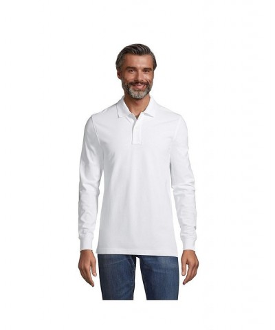 Men's Comfort First Long Sleeve Mesh Polo White $27.28 Polo Shirts