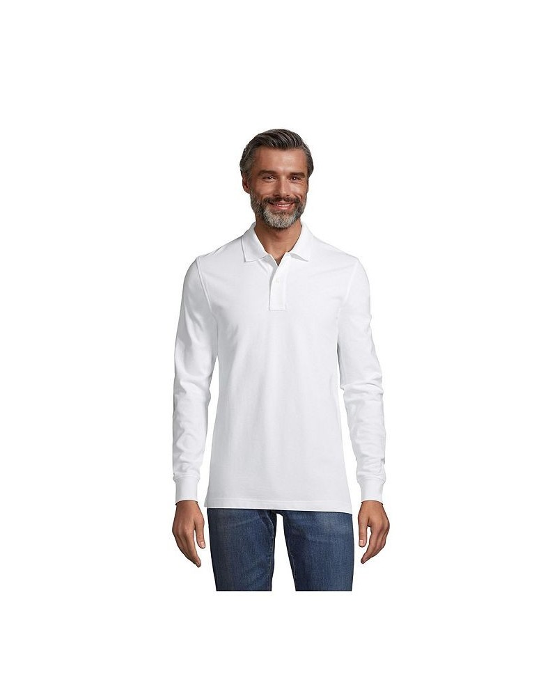 Men's Comfort First Long Sleeve Mesh Polo White $27.28 Polo Shirts