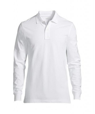 Men's Comfort First Long Sleeve Mesh Polo White $27.28 Polo Shirts