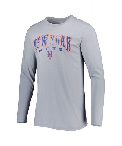 Men's Gray, Royal New York Mets Breakthrough Long Sleeve Top and Pants Sleep Set $42.39 Pajama