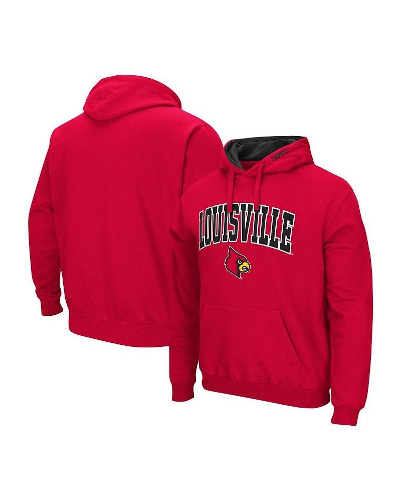 Men's Red Louisville Cardinals Arch and Logo 3.0 Pullover Hoodie $34.79 Sweatshirt