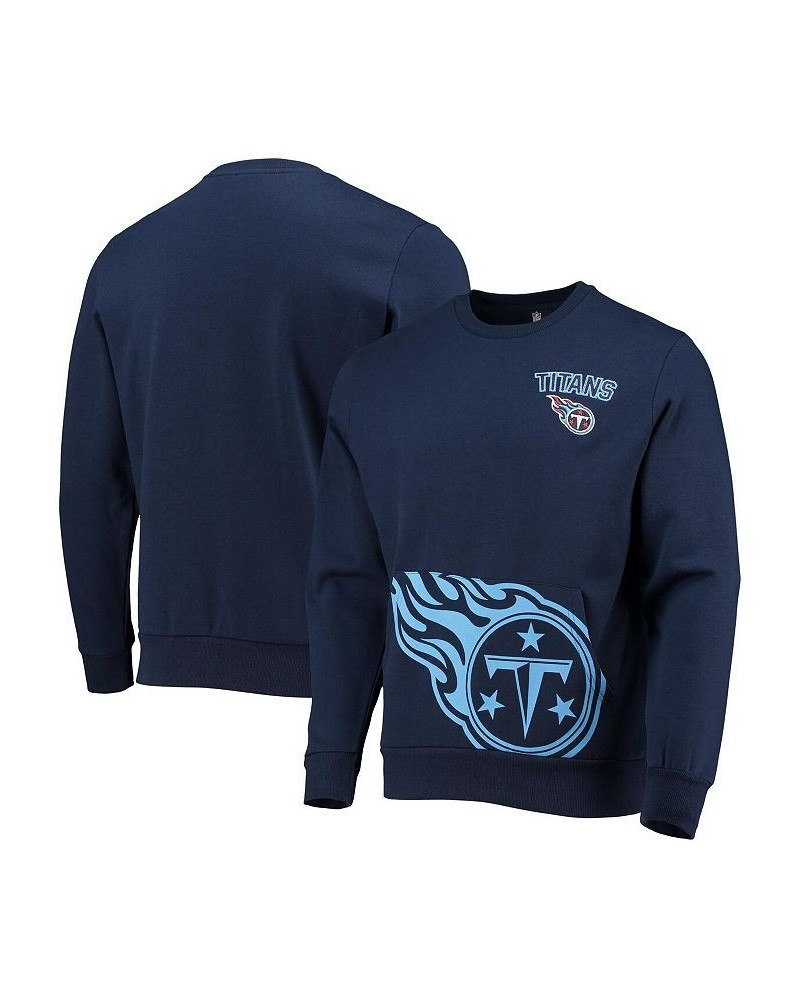 Men's Navy Tennessee Titans Pocket Pullover Sweater $35.74 Sweaters