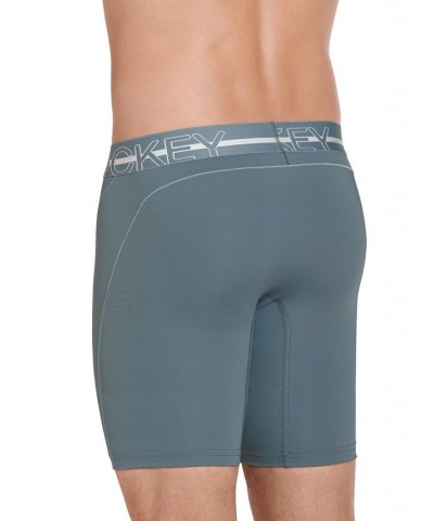 Men's Sport Silver Solution Stretch Long Leg Boxer Briefs Gray $10.55 Underwear