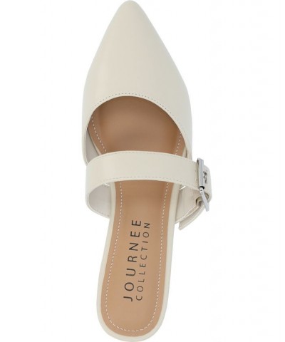 Women's Shaella Buckle Flats White $40.79 Shoes