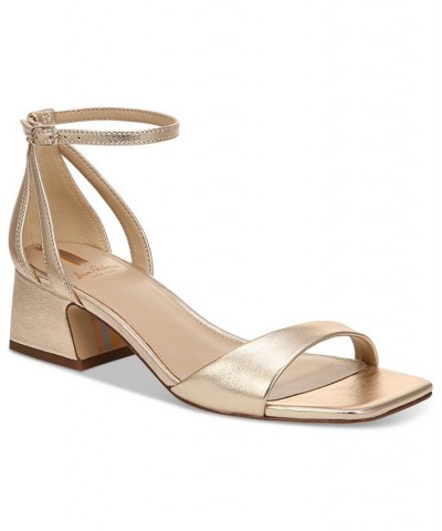 Wilson Ankle-Strap Block-Heel Sandals Brown $47.00 Shoes