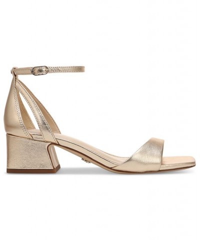 Wilson Ankle-Strap Block-Heel Sandals Brown $47.00 Shoes