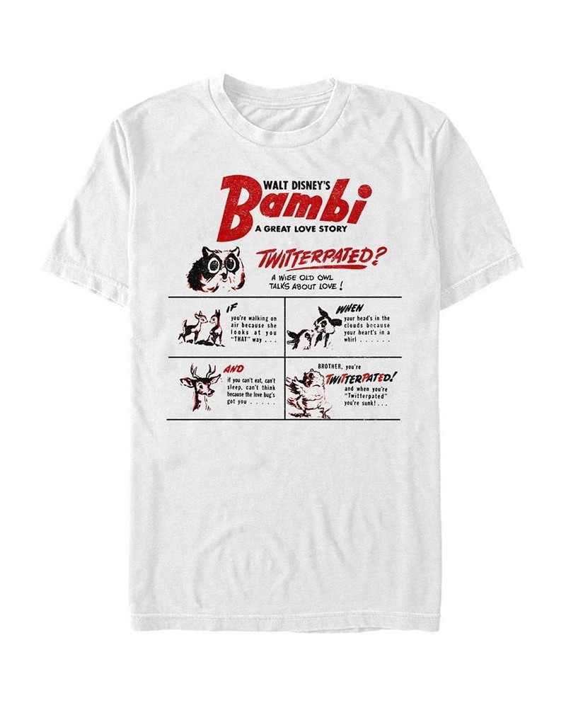 Men's Bambi Twitterpated Short Sleeve T-shirt White $14.35 T-Shirts