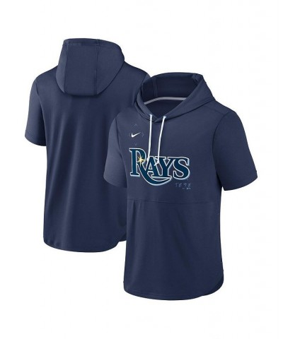 Men's Navy Tampa Bay Rays Springer Short Sleeve Team Pullover Hoodie $35.00 Sweatshirt