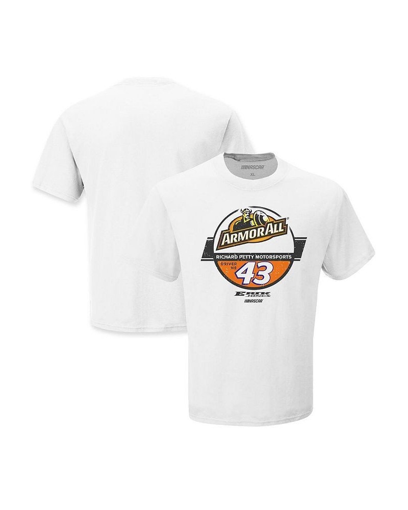 Men's Checkered Flag White Erik Jones Armor All Graphic T-shirt $14.35 T-Shirts