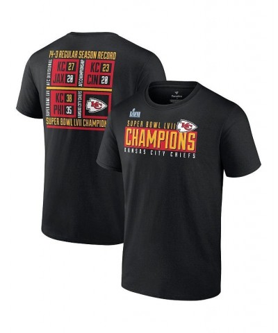 Men's Branded Black Kansas City Chiefs Super Bowl LVII Champions Big and Tall Scoreboard Showcase Schedule T-shirt $29.14 T-S...