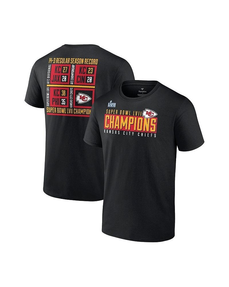 Men's Branded Black Kansas City Chiefs Super Bowl LVII Champions Big and Tall Scoreboard Showcase Schedule T-shirt $29.14 T-S...