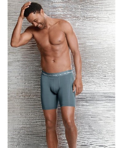 Men's Sport Silver Solution Stretch Long Leg Boxer Briefs Gray $10.55 Underwear