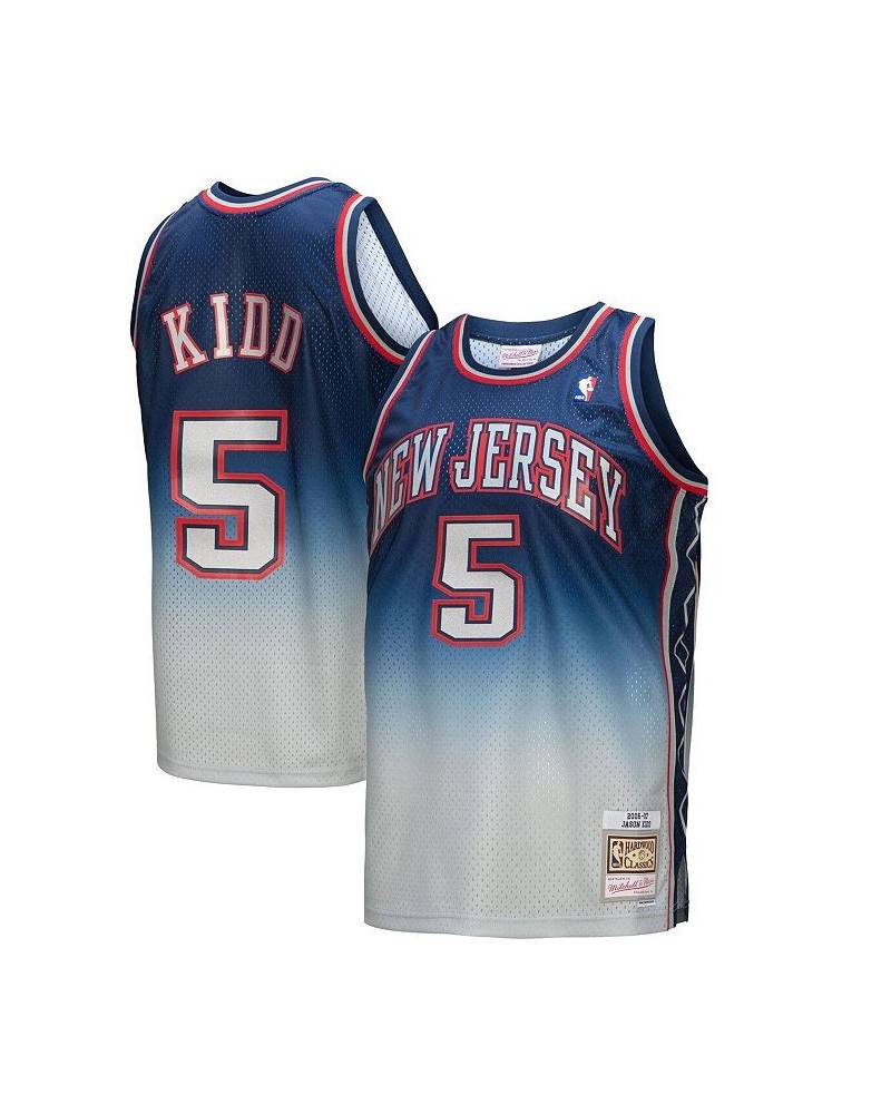 Men's Jason Kidd Gray, Blue New Jersey Nets 2006/07 Hardwood Classics Fadeaway Swingman Player Jersey $65.80 Jersey