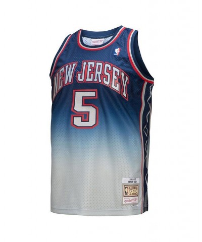 Men's Jason Kidd Gray, Blue New Jersey Nets 2006/07 Hardwood Classics Fadeaway Swingman Player Jersey $65.80 Jersey