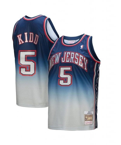 Men's Jason Kidd Gray, Blue New Jersey Nets 2006/07 Hardwood Classics Fadeaway Swingman Player Jersey $65.80 Jersey