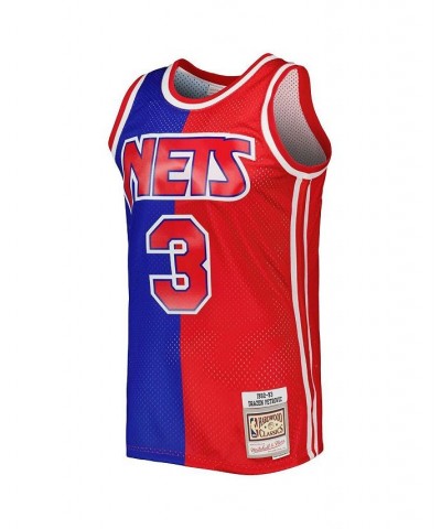 Men's Drazen Petrovic Blue, Red New Jersey Nets Hardwood Classics 1992-93 Split Swingman Jersey $46.40 Jersey