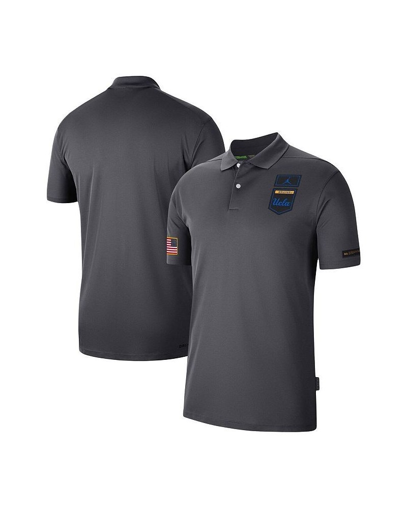 Men's Brand Anthracite UCLA Bruins Victory Military-Inspired Appreciation Performance Polo Shirt $36.66 Polo Shirts