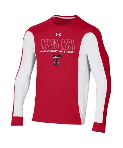 Men's Red Texas Tech Red Raiders On-Court Shooter Bench Long Sleeve T-shirt $29.11 T-Shirts