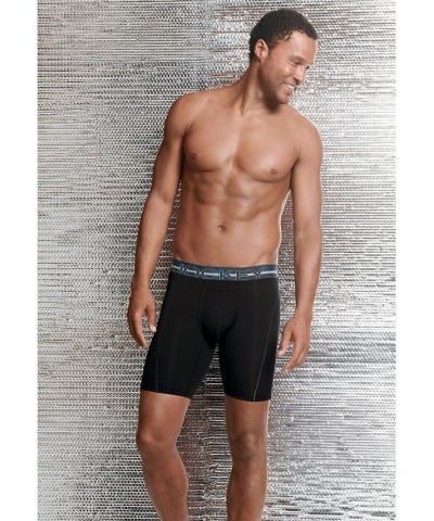 Men's Sport Silver Solution Stretch Long Leg Boxer Briefs Gray $10.55 Underwear