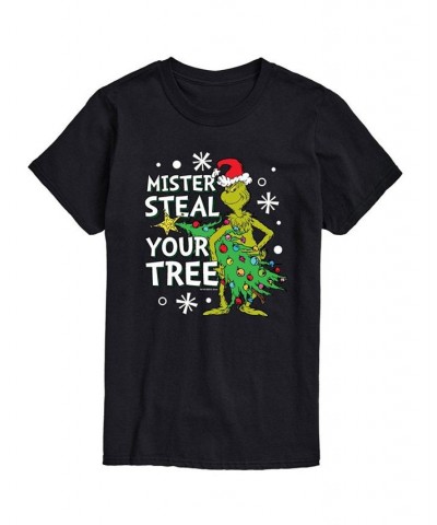 Men's Dr. Seuss The Grinch Steal Your Tree Graphic T-shirt Black $19.24 T-Shirts