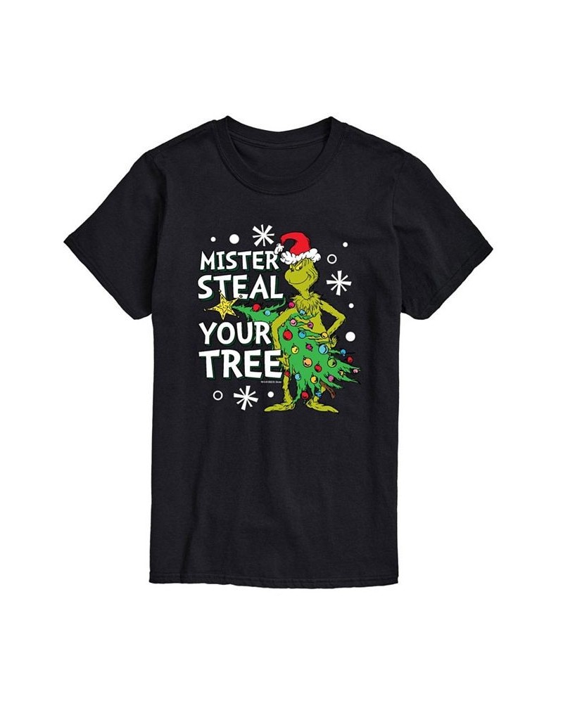 Men's Dr. Seuss The Grinch Steal Your Tree Graphic T-shirt Black $19.24 T-Shirts