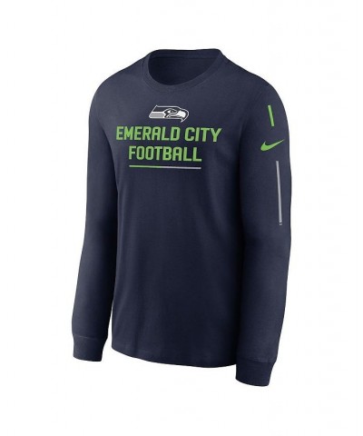 Men's College Navy Seattle Seahawks Team Slogan Long Sleeve T-shirt $29.69 T-Shirts