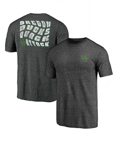 Men's Heathered Charcoal Oregon Ducks Wavy Tri-Blend T-shirt $14.40 T-Shirts