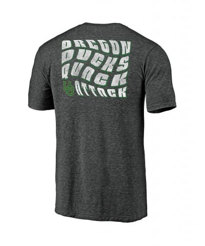 Men's Heathered Charcoal Oregon Ducks Wavy Tri-Blend T-shirt $14.40 T-Shirts