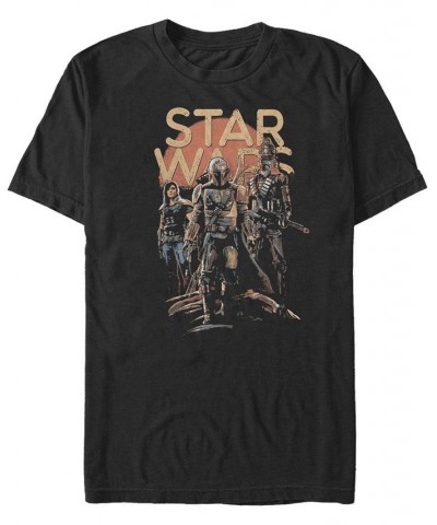 Star Wars The Mandalorian Character Entourage Short Sleeve Men's T-shirt Black $18.54 T-Shirts