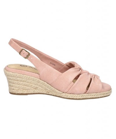 Women's Cheerful Espadrille Wedge Sandals Orange $36.50 Shoes