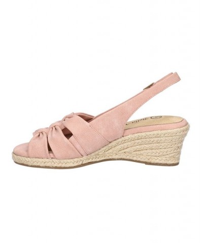 Women's Cheerful Espadrille Wedge Sandals Orange $36.50 Shoes