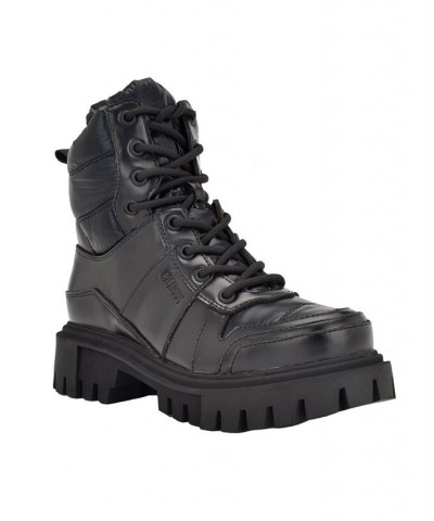 Women's Tisley Combat Booties Black $27.24 Shoes