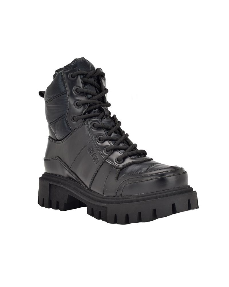 Women's Tisley Combat Booties Black $27.24 Shoes