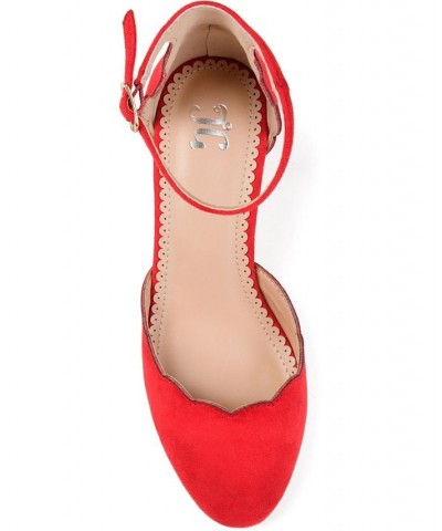 Women's Edna Ankle Strap Heels Red $50.99 Shoes