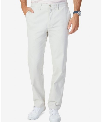 Men's Classic-Fit Stretch Solid Flat-Front Chino Deck Pants White $33.14 Pants